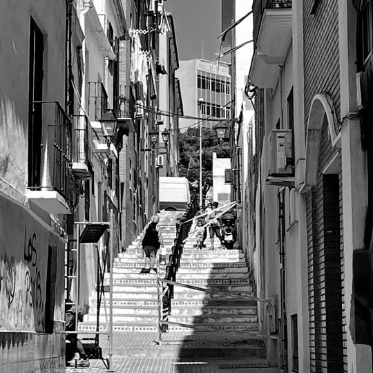 A staircase between houses, Málaga